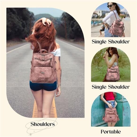Backpack Purse for Women, Women Backpack Purse Small Leather Waterproof main image 6